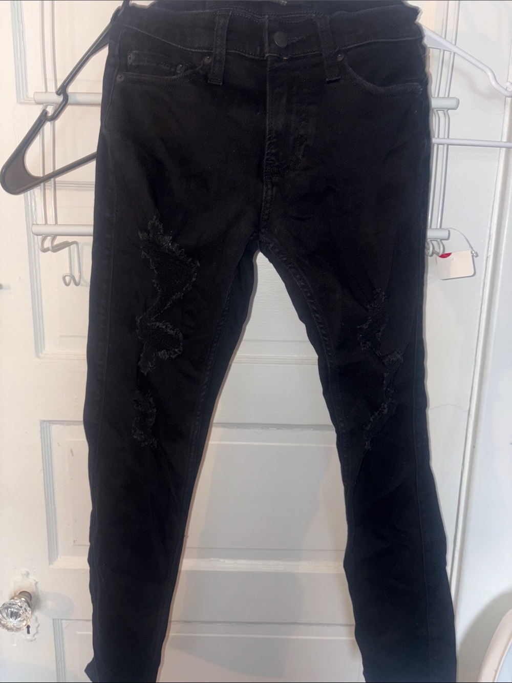 Hollister Black Skinny Jeans with Subtle Distress